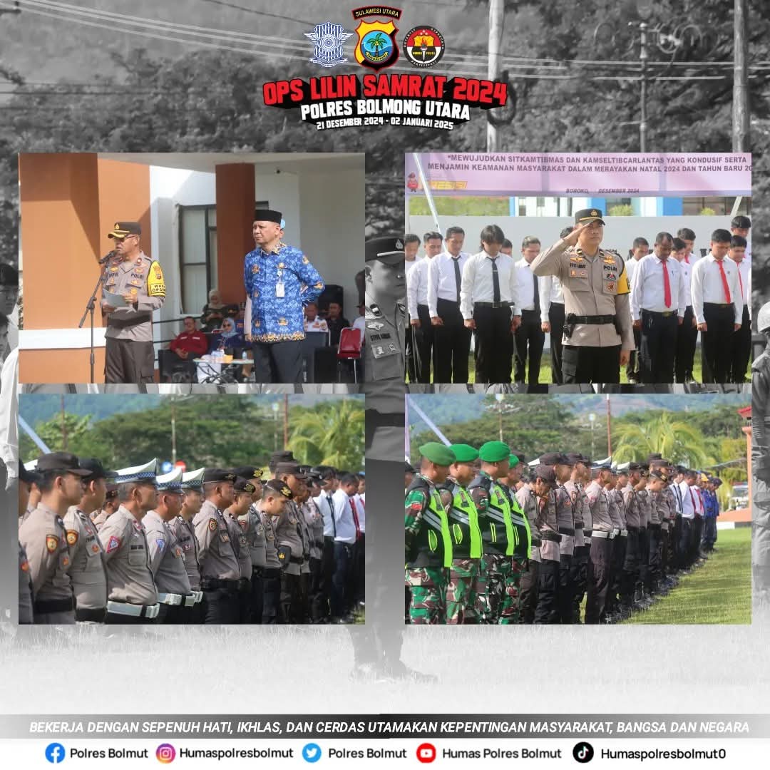 Polres Bolmut Laksanakan Operasi Lilin Samrat 2024 Amankan Nataru (Foto: Humas Polres Bolmut)